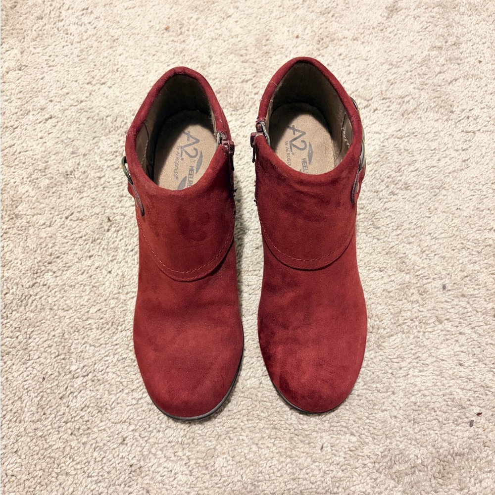 A2 by Aerosoles Women's Burgundy Ankle Booties